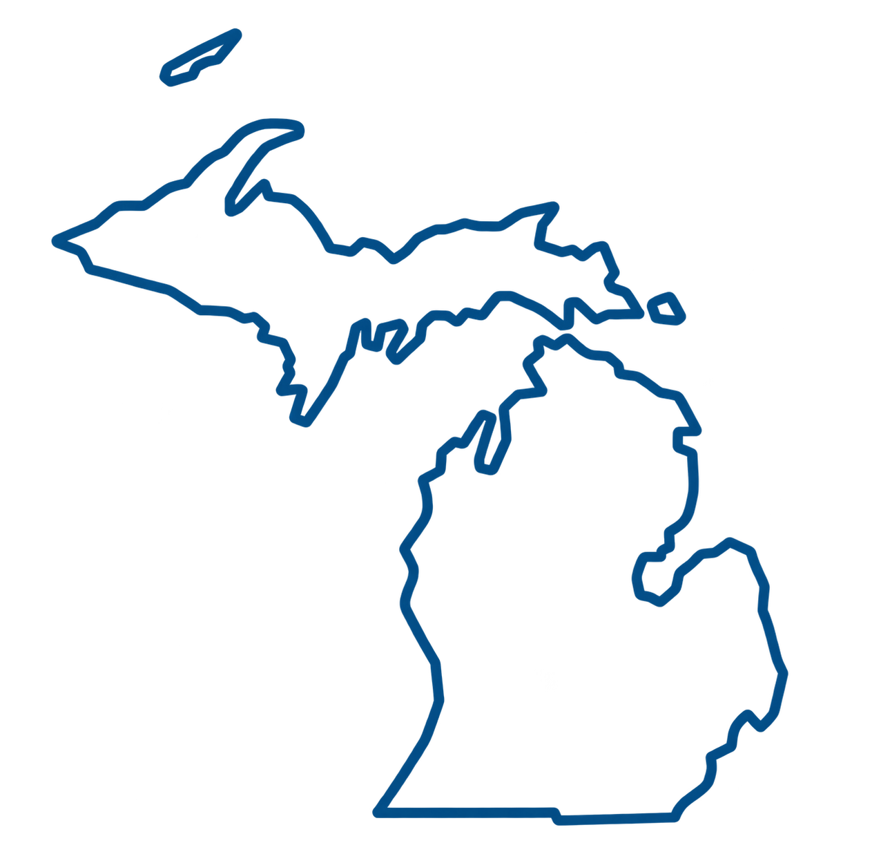 Outline of Michigan’s Upper and Lower Peninsulas